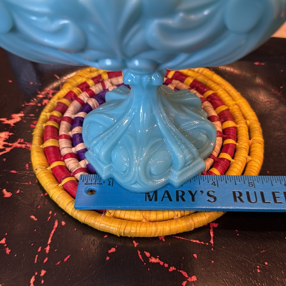 Vintage Blue Pedestal Bowl - Picture 3 of 8